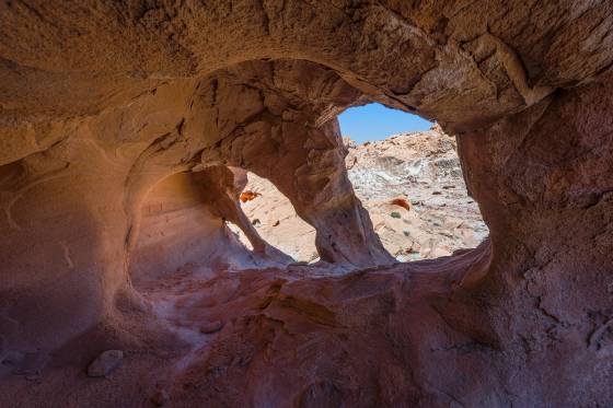 BOF-058 from Inside Arch in the Lower Bowl of Fire, Lake Mead NRA