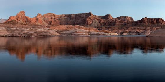 Balanced Rock Canyon Panorama Balanced Rock Canyon reflection and Panorama