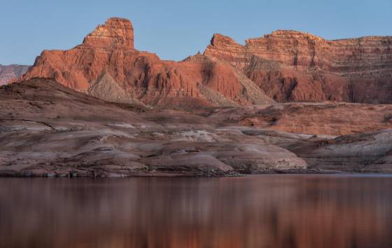 Balanced Rock Canyon blue hour Balanced Rock Canyon off Lake Powell after sunset