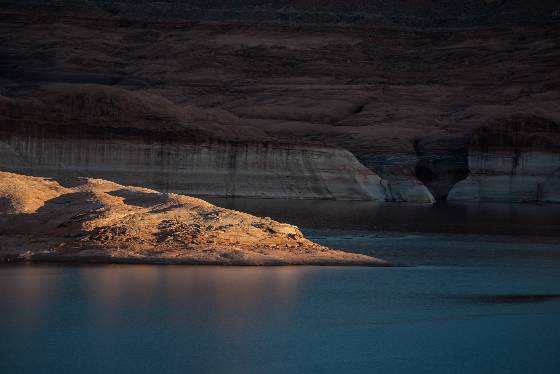 Balanced Rock Canyon late light Balanced Rock Canyon off Lake Powell at dusk