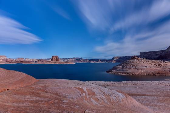 Dominguez Butte Camp 1 Long Exposure on the shore of Lake Powell