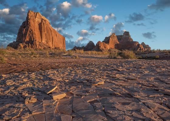 Tessellated Rock 2 Tessellated Rock with Dominguez and Boundary Buttes in the background