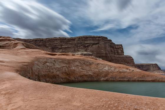 Long Exposure 1 The Big Pool is a reflecting pool in Last Chance Bay on Lake Powell