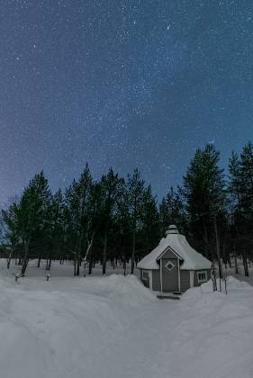 Like in a Fairytale Storage shed and the night sky near Utsjoki in Lapland, Finland.