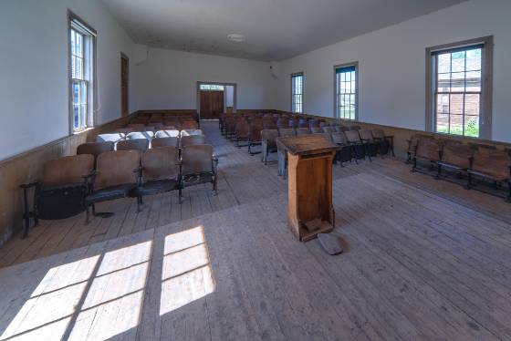 Methodist Church 2 Interior of the Methodist Church in Bannack Ghost Town