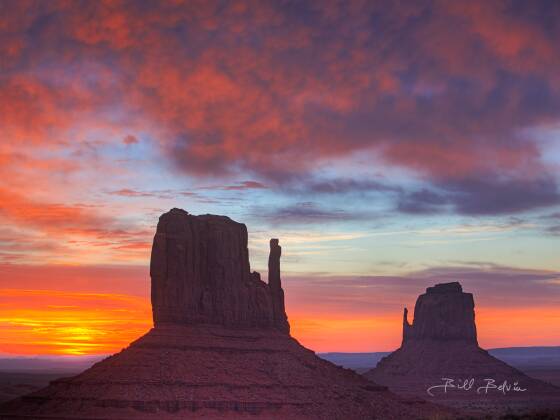 Mittens at Sunrise The mittens in Monument Valley at sunrise