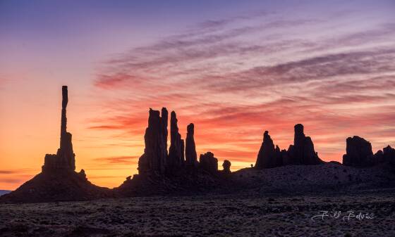 Totem Pole silhouette Totem Pole Sunrise silhouette taken in Monument Valley