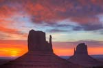 The Mittens in Monument Valley at sunrise