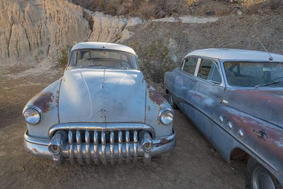 1950 Buick Eight A 1950 Buick 8 missing its emblems seen in Nelson ghost town, Nevada. On the right is an early 1950s Buick Special.