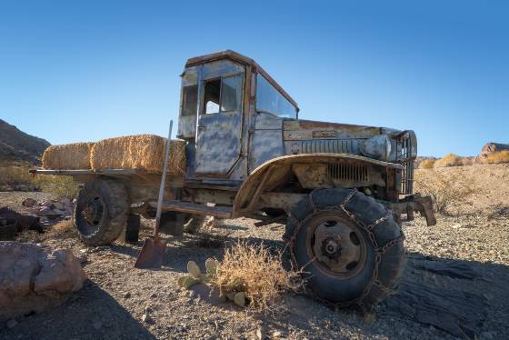 Dodge Power Wagon with Hay Dodge Power Wagon carrying hay bales, seen in Nelson Ghost Town, Nevada.