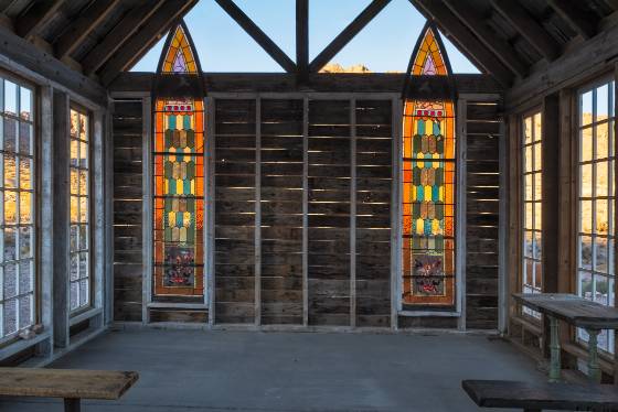 Nelson Chapel Interior 2 Interior of the chapel in Nelson ghost town, Nevada.