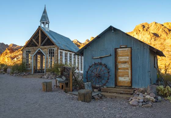 Neslon Chapel 3 Late light on the chapel in Nelson ghost town, Nevada.