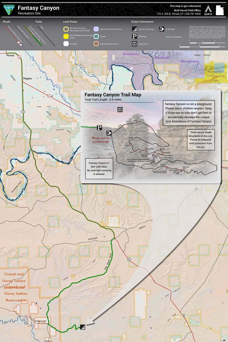 Fantasy Canyon BLM Map