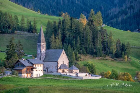 Santa Maddalena Church 4 Santa Maddalena Church, in the Villnoss Valley, The Dolomites, Italy.