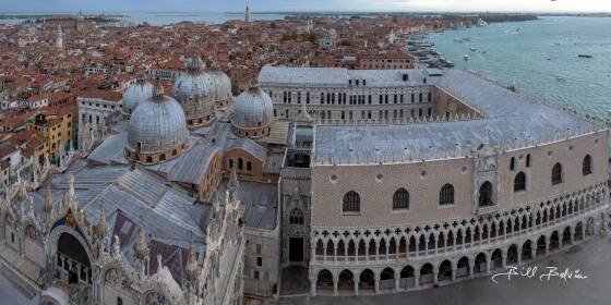 Basilica di San Marco 2 View of Basilica di San Marco from the Bell Tower (Campanile) iin Venice, Italy.