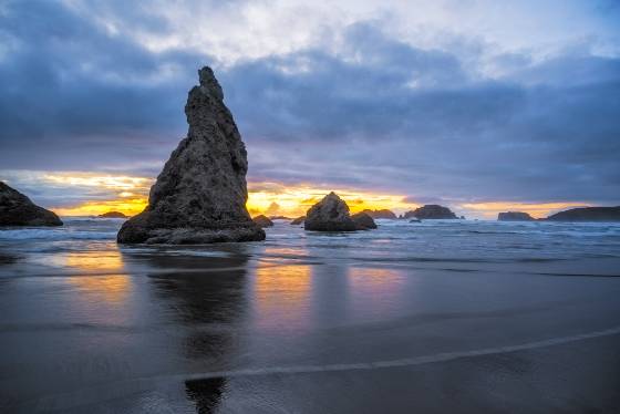 Bandon Beach at Sunset Sea Stack near Bandon Beach in Oregon