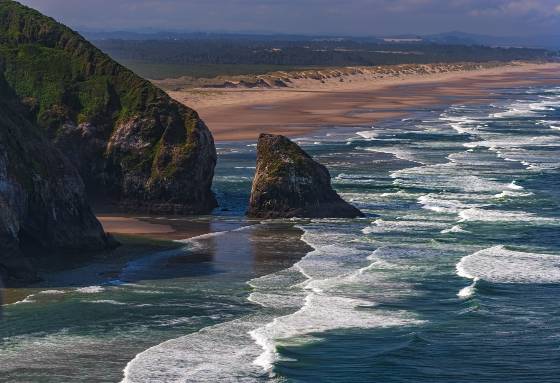 The Oregon Dunes Looking south at the Oregon coast dunes near Florence, Oregon
