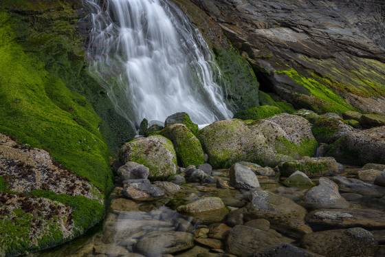 Blumenthal Falls Reflection 2 Blumenthal Falls at Arch Cape on the Oregon Coast