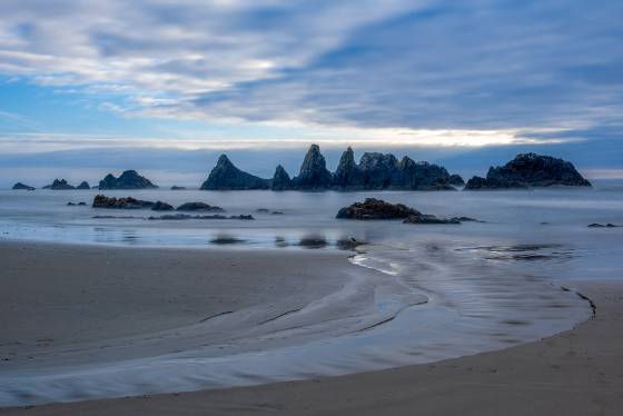 Hill Creek on Seal Rock Recreation Site Hill Creek and the Oregon Islands National Wildlife refuge seen from Seal Rock State Recreation Site
