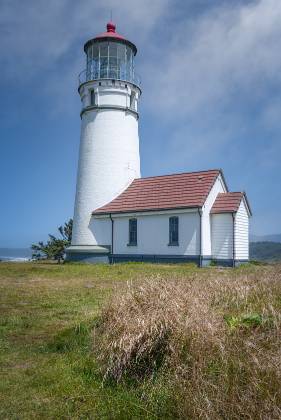 Cape Blanco Light 2 Grasses in front of Cape Blanco Light on the Oregon Coast