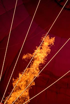 Flame in Balloon flmae inside of Coca Cola Balloon at the Page Balloon Regatta