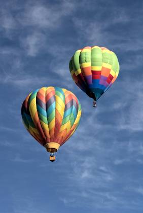 In the air 10 Balloons in the air at the Page Balloon Regatta