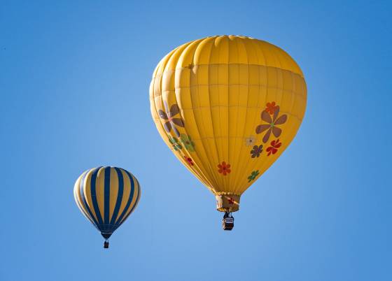 In the air 3 Balloons in the air at the Page Balloon Regatta
