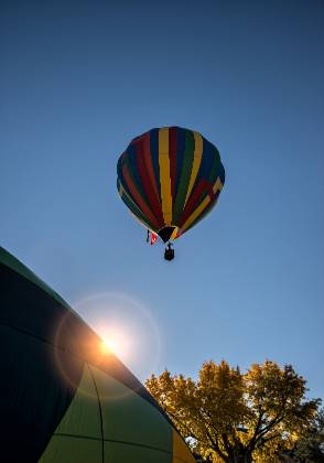 In the air 3 Balloons in the air at the Page Balloon Regatta
