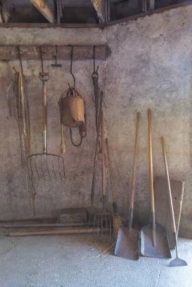 Old Farm Tools Pitchfork seen in the Round Barn off HIghway 23 in the Palouse