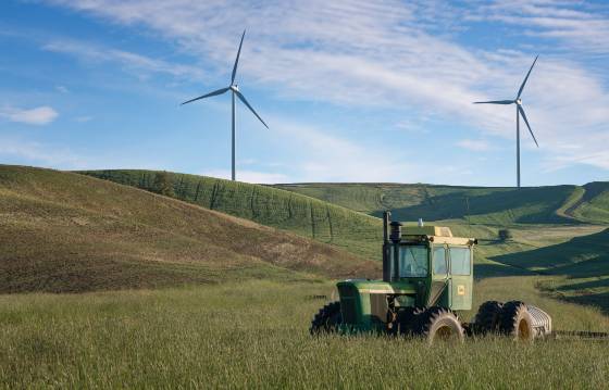 Wind Turbines and Tractor Wind Turbines and Tractor in the Palouse.