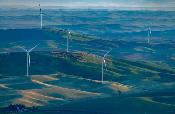 Wind Turbines seen from Steptoe Butte View of wind turbines from Steptoe Butte in the Palouse.