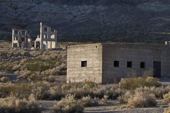 Jailhouse and Cook Bank Jailhouse and Cook Bank in Rhyolite ghost town, Nevada