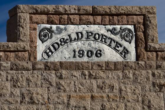 General Store Sign HD&LD Porter Store in Rhyolite ghost town, Nevada