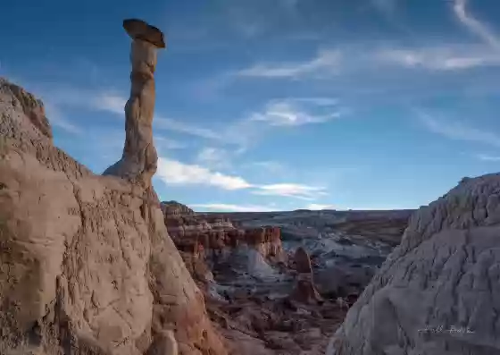 Last Light on Skinny Hoodoo Hoodoos located in the Lower Rimrocks area of the Grand Staircase