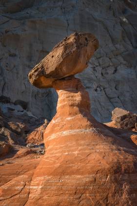 Striped Hoodoo White Hoodoos found west of Toadstool Hoodoo