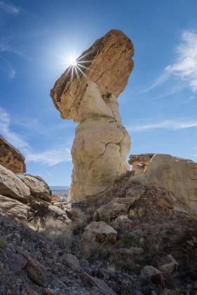 Big Hoodoo 1 Hoodoos made from Entrada Sandstone with Dakota Caprocks in the Upper Rimrocks of the Grand Staircase