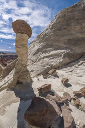 Hoodoo Forest 5 Hoodoos made from Entrada Sandstone with Dakota Caprocks in the Upper Rimrocks of the Grand Staircase