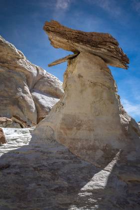 Yap Yap Yap Hoodoos made from Entrada Sandstone with Dakota Caprocks in the Upper Rimrocks of the Grand Staircase