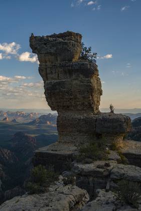 Jenga Rock at Sunset 4 Jenga Rock, aka Edge of the World Scenic Rock, overlooking Sedona, Arizona at sunset.
