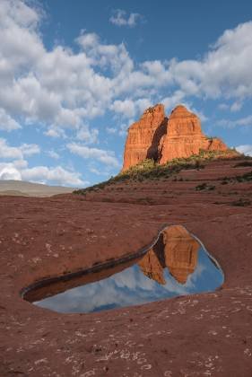 Cowpies Delta Pool Reflection of Mitten Ridge in water pool on Cowpies