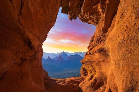 Huckaby Windows 3 Thunder Mountain, aka Capitol Butte, seen from one of the Huckaby Windows in Sedona