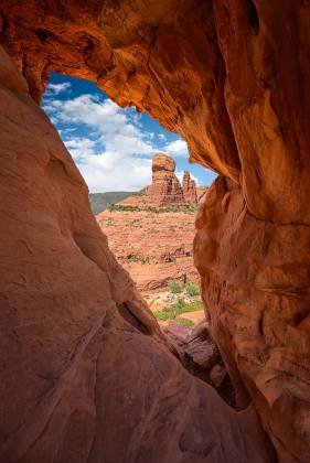 The Huckaby Windows Mitten Ridge seen from one of the Huckaby Windows high above Sedona