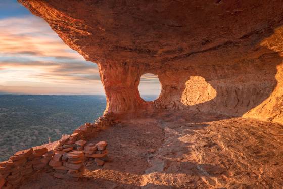 Shamans Cave at Dawn Shamans Cave, also known as Robbers Roost, in Sedona at sunrise