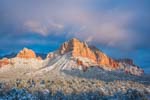 Sedona's Lee Mountain covered in snow as seen from the Little Horse Trailhead