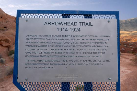 Arrownhead Trail Sign Sign at Arrowhead trailhead in Valley of Fire, Nevada