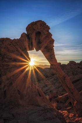 Elephant Arch at Sunrise 2 Elephant Arch in Valley of Fire State Park, Nevada