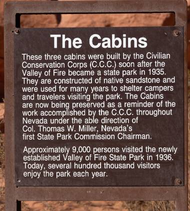 The Cabins SIgn The Cabins in Valley of Fire State Park, Nevada