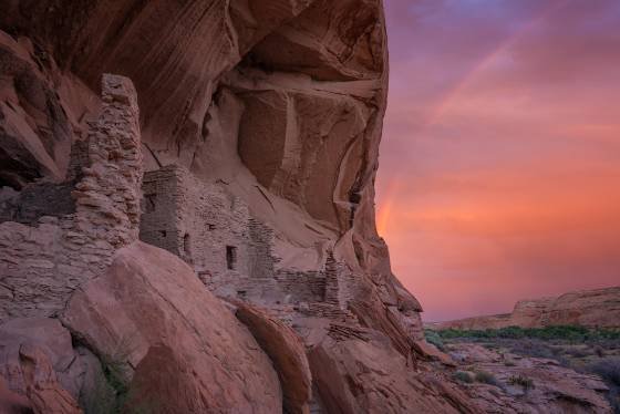 Rainbow over River House River House Ruin also known as Snake House