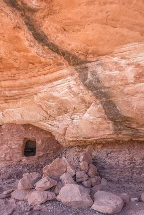 Granary and Desert Varnish Granary near Moonhouse Ruin on Cedar Mesa