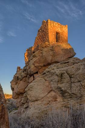 Stronghold Ruin at Sunrise 1 Stronghold Ruin in the Square Tower Group of Hovenweep NM